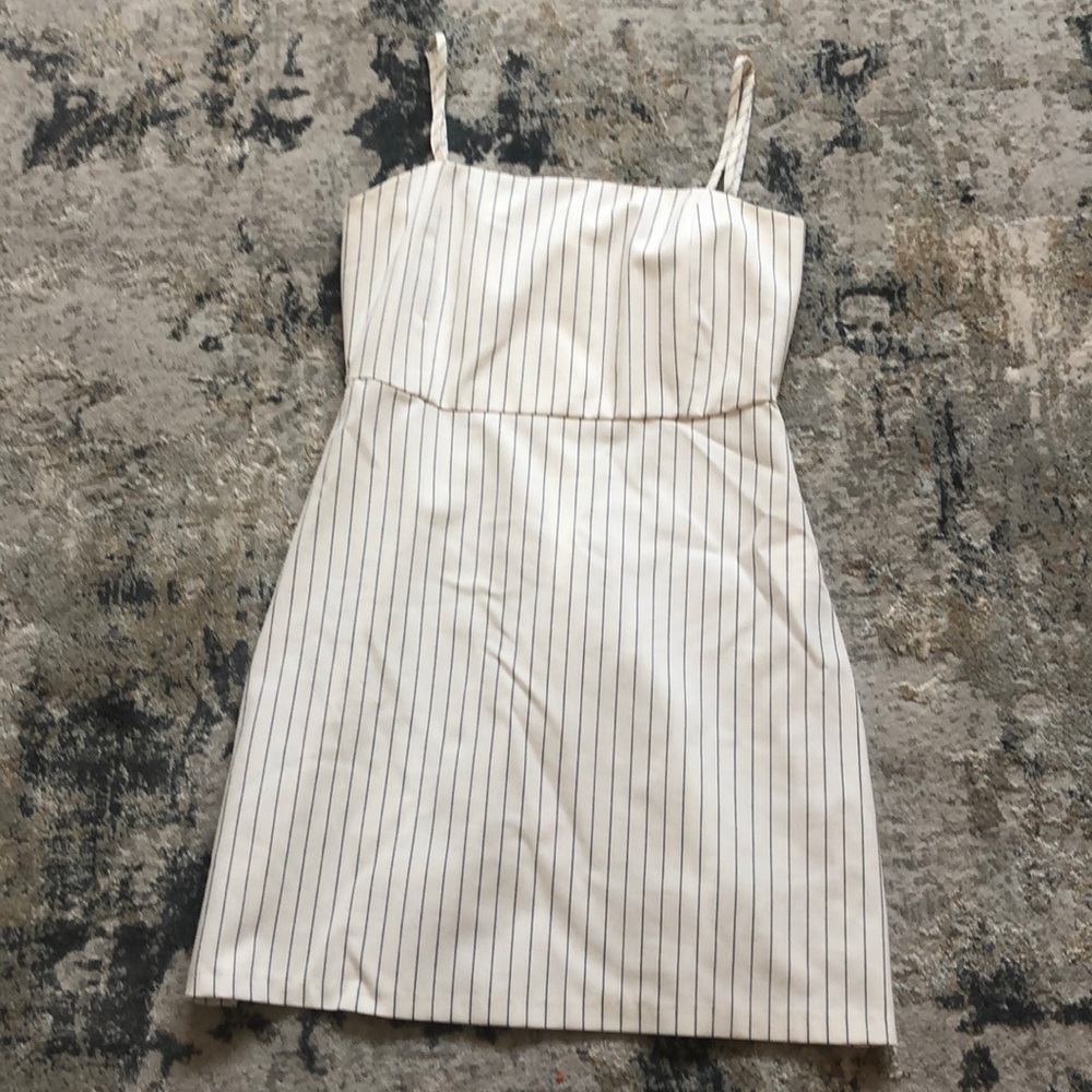 black and white stripped dress